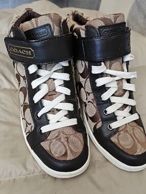 Coach Brown and White Signature  Sneakers